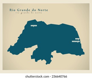 Modern Map - Rio Grande do Norte BR