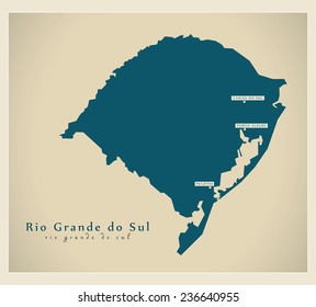 Modern Map - Rio Grande do Sul BR