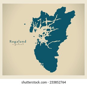 Modern Map - Rogaland NO