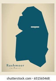 Modern Map - Rushmoor district UK illustration