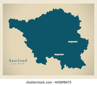 Modern Map - Saarland DE new design refreshed