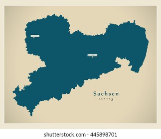 Modern Map - Sachsen DE new design refreshed