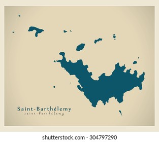 Modern Map - Saint Barthelemy BL