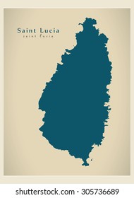 Modern Map - Saint Lucia LC