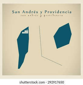 Modern Map - San Andres y Providencia CO