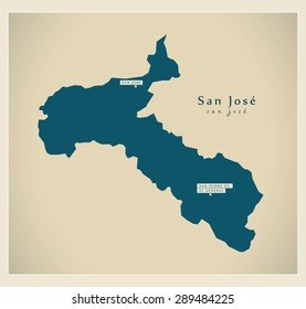 Modern Map - San Jose CR