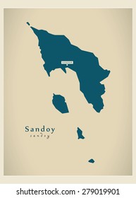 Modern Map - Sandoy FO