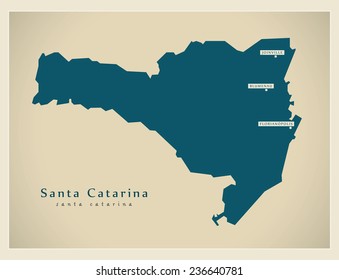 Modern Map - Santa Catarina BR