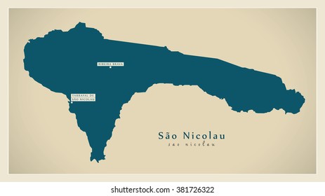 Modern Map - Sao Nicolau CV