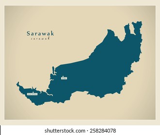 Modern Map - Sarawak MY