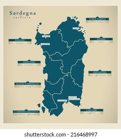 Mapa moderno - Sardegna IT