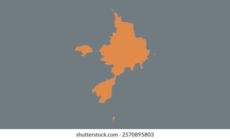 Modern Map of Sark with Interactive Features, Flat design Sark outline map.