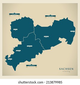 Modern map - Saxony