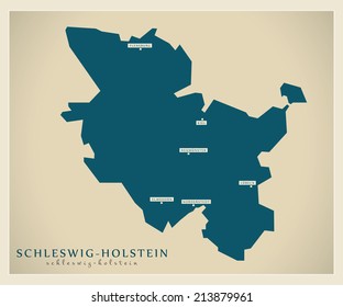 Modern map - Schleswig Holstein