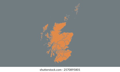 Modern Map of Scotland with Interactive Features, Flat design Scotland outline map.