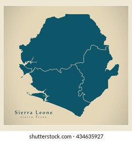 Modern Map - Sierra Leone Provinces SL