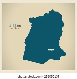 Modern Map - Sikkim IN