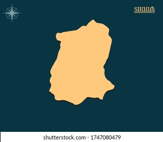 Modern map of SIKKIM , india state map SIKKIM, indian state infographics