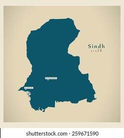 Modern Map - Sindh PK