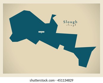 Modern Map - Slough unitary authority England UK