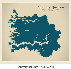 Modern Map - Sogn og Fjordane NO