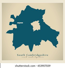 Modern Map - South Cambridgeshire District UK