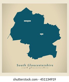 Modern Map - South Gloucestershire unitary authority England UK