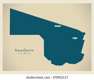 Modern Map - Southern BW