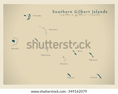 Modern Map - Southern Gilbert Islands KI