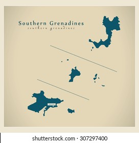 Modern Map - Southern Grenadines VC