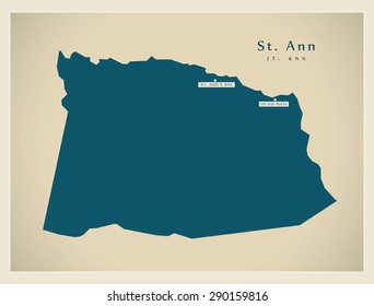 Modern Map - St. Ann JM