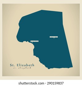Modern Map - St. Elizabeth JM