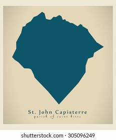Modern Map - St. John Capisterre KN