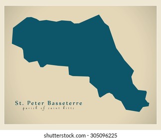 Modern Map - St. Peter Basseterre KN