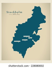 Modern Map - Stockholm SE