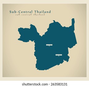 Modern Map - Sub-Central Thailand TH