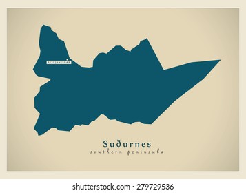 Modern Map - Sudurnes IS