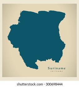 Modern Map - Suriname SR