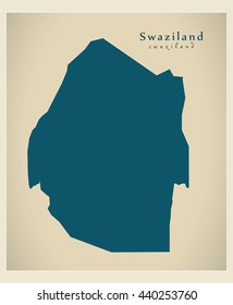 Modern Map - Swaziland SZ