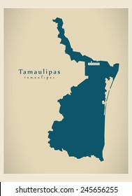 Modern Map - Tamaulipas MX