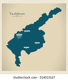 Modern Map - Tashkent Province UZ