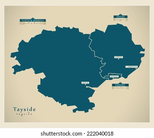 Modern Map - Tayside UK