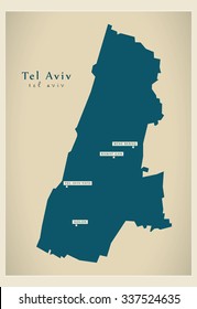 Modern Map - Tel Aviv IL