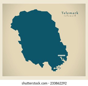 Modern Map - Telemark NO