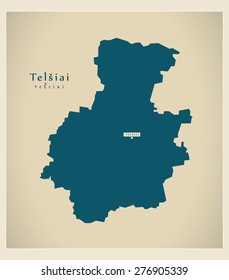 Modern Map - Telsiai LT