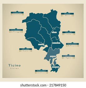 Modern map - Ticino CH