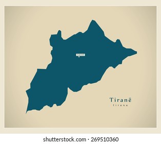Modern Map - Tirana AL