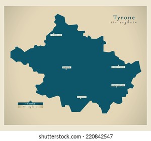 Modern Map - Tyrone UK