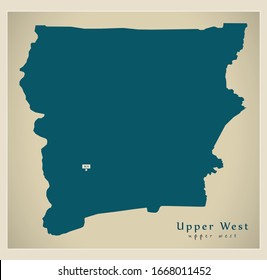 Modern Map - Upper West region map of Ghana GH