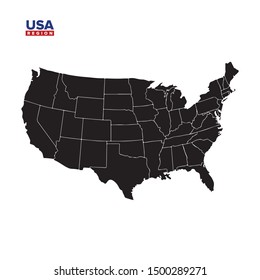 Modern Map - USA with federal states